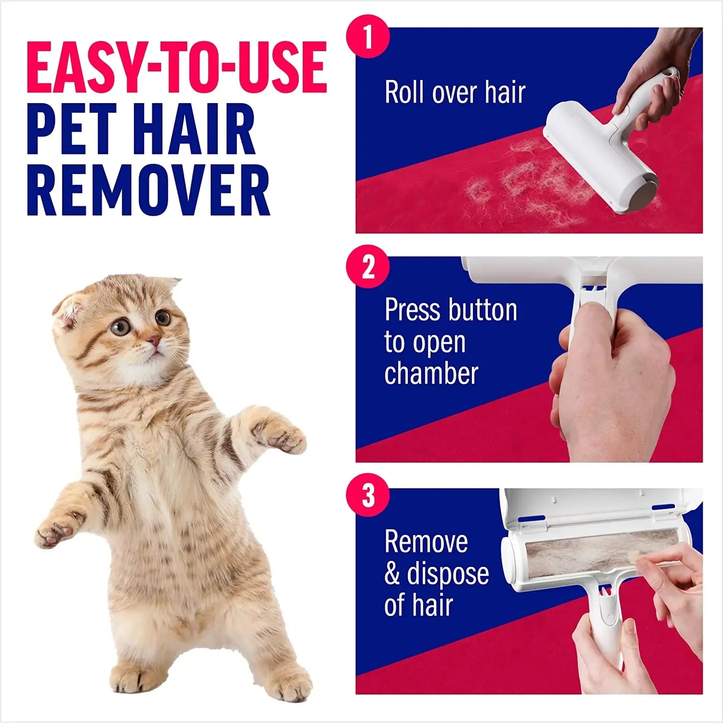 EasyRoll Hair Remover – Self-Cleaning Pet Hair Roller for Home Use